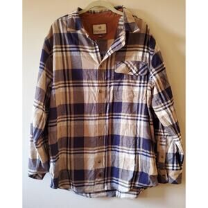 Legendary Whitetails Buck Camp Flannel Shirt Mens Large L Plaid Button Up